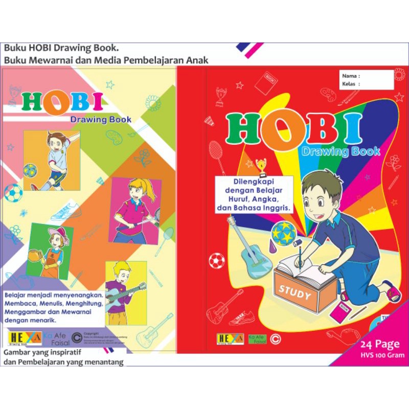 

HOBI Drawing Book. 24 Page. Buku Mewarnai Anak kualitas Bagus dan Murah