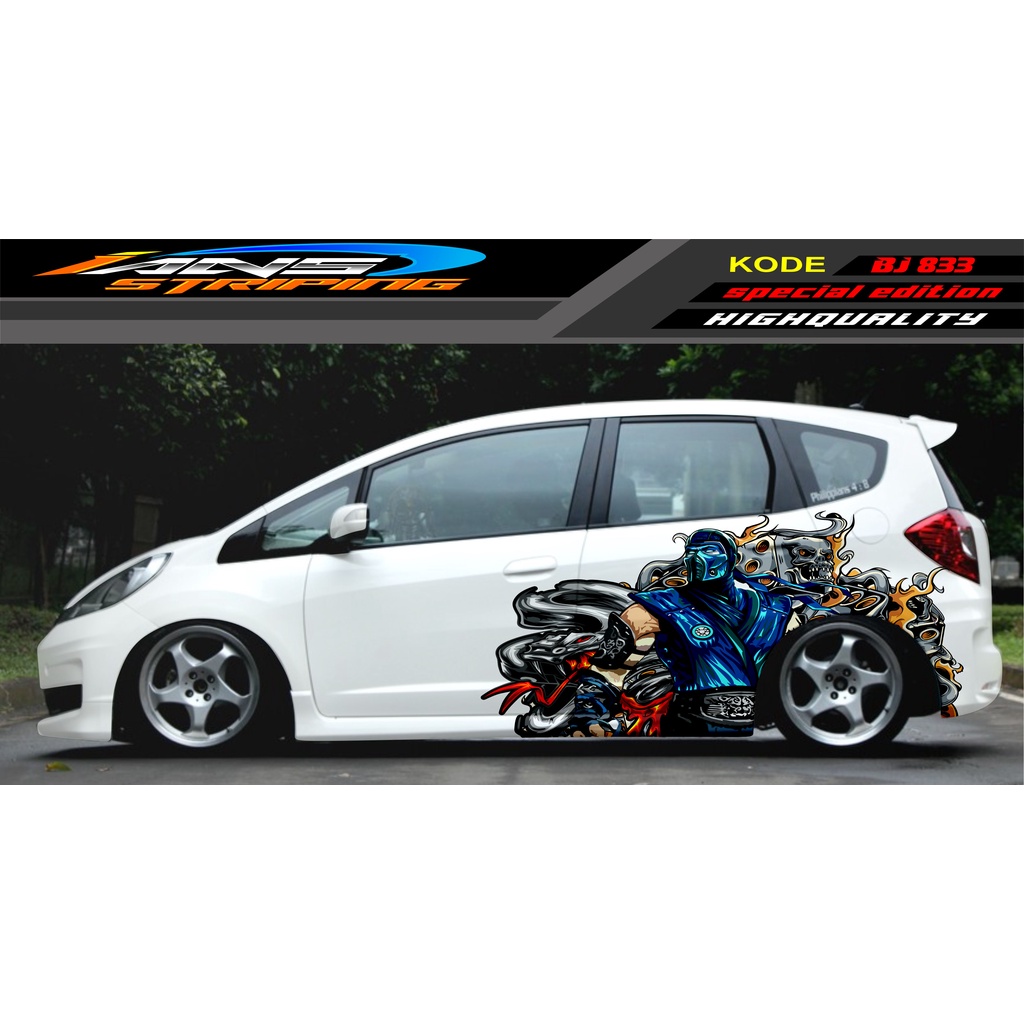 STIKER TERBARU MOBIL HONDA JAZZ, SIGRA, YARIS, SWIFT / DECAL MOBIL / DECAL STICKER MOBIL ANIMASI