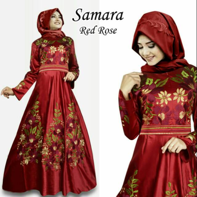 Samara bordir / gamis satin bordir / gamis pesta bordir