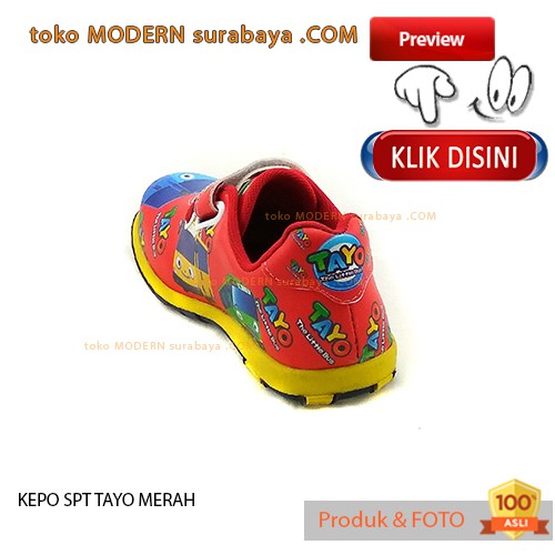 SEPATU ANAK KARAKTER PRINTING KEPO SPT TAYO MERAH