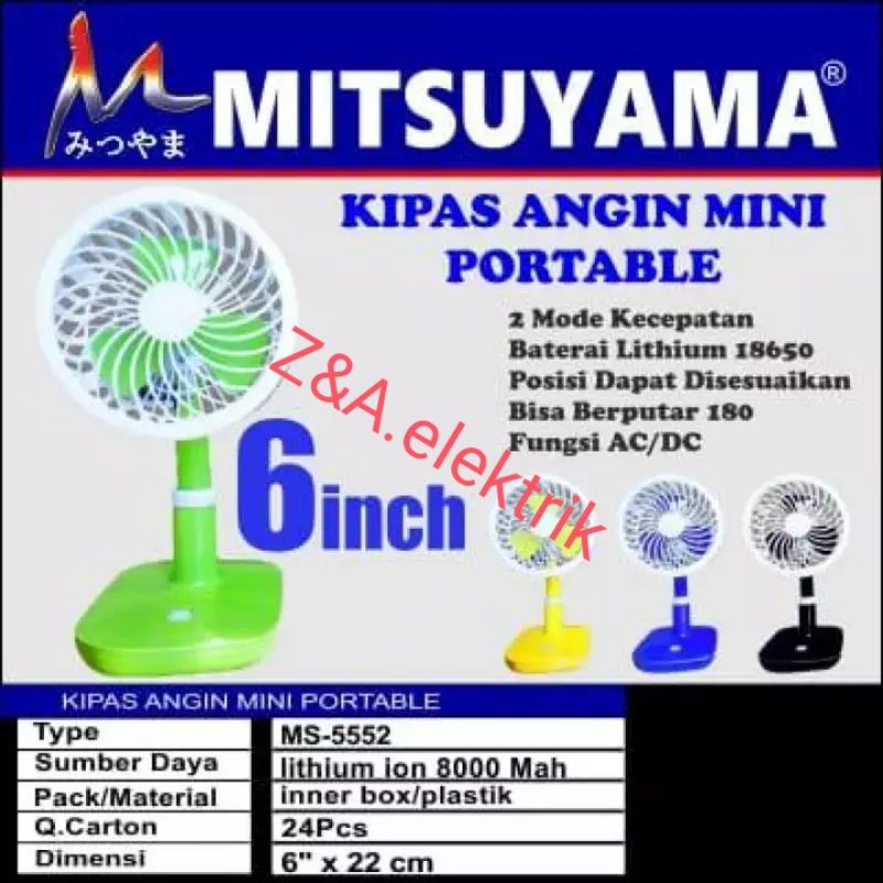 Kipas Angin Portable MS-5545 Seri-5552 / 6inch MITSUYAMA