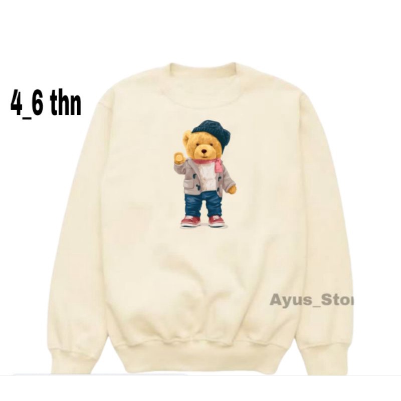 SWEATER ANAK POLOS LAKI LAKI / SWEATER ANAK POLOS WANITA /  SWEATER CREWNECK POLOS / jaket anak / jaket beruang anak