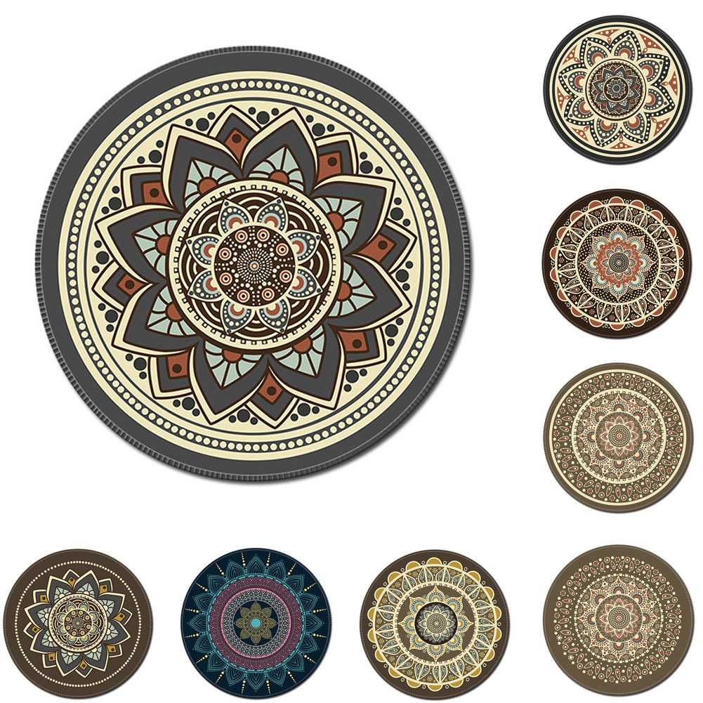 IDN TECH - Comfast Mouse Pad Bulat Anti Slip Vintage Bohemian 200mm - 33