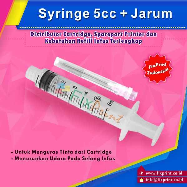 Spuid 5cc Syringe 5cc Suntikan Tinta 5ml Spuid Ukuran 5ml Plus Jarum 5 ml 5 cc