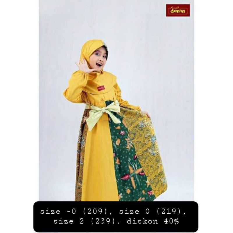 sale 30% / gamis batik anak / dannis / baju muslim anak perempuan / baju ngaji / baju lebaran