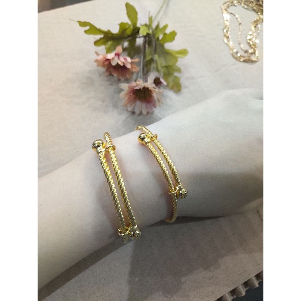 gelang emas asli model lilit selisih