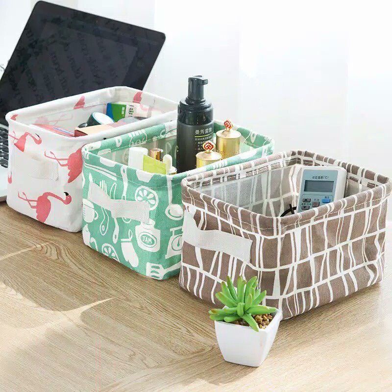 box penyimpanan bisa lipat box keranjang serbaguna motif lucu tempat menyimpan barang (keranjang kosmetik)