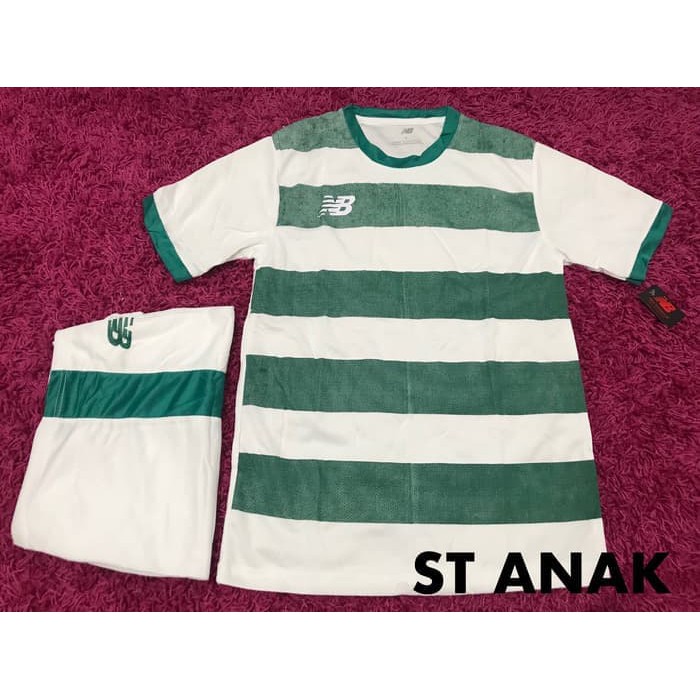 Setelan Stelan Futsal Kids Anak Celtic Jersey Baju Kaos NB New Balance