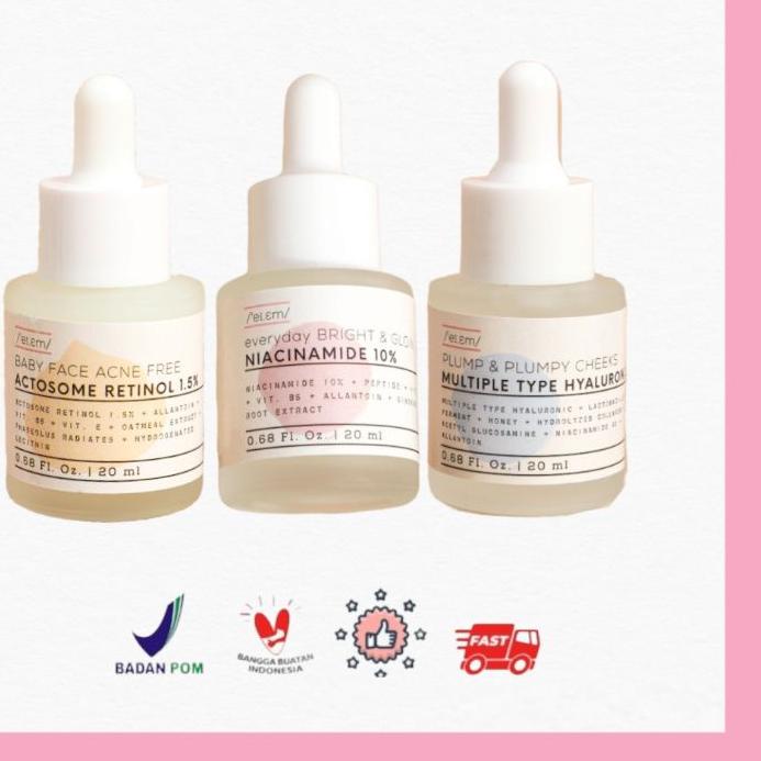 ❄ Eiem Beauty Baby Face Acne Free Serum, actosome retinol 1.5% || Serum Hyaluronic & Niacinamide Eie