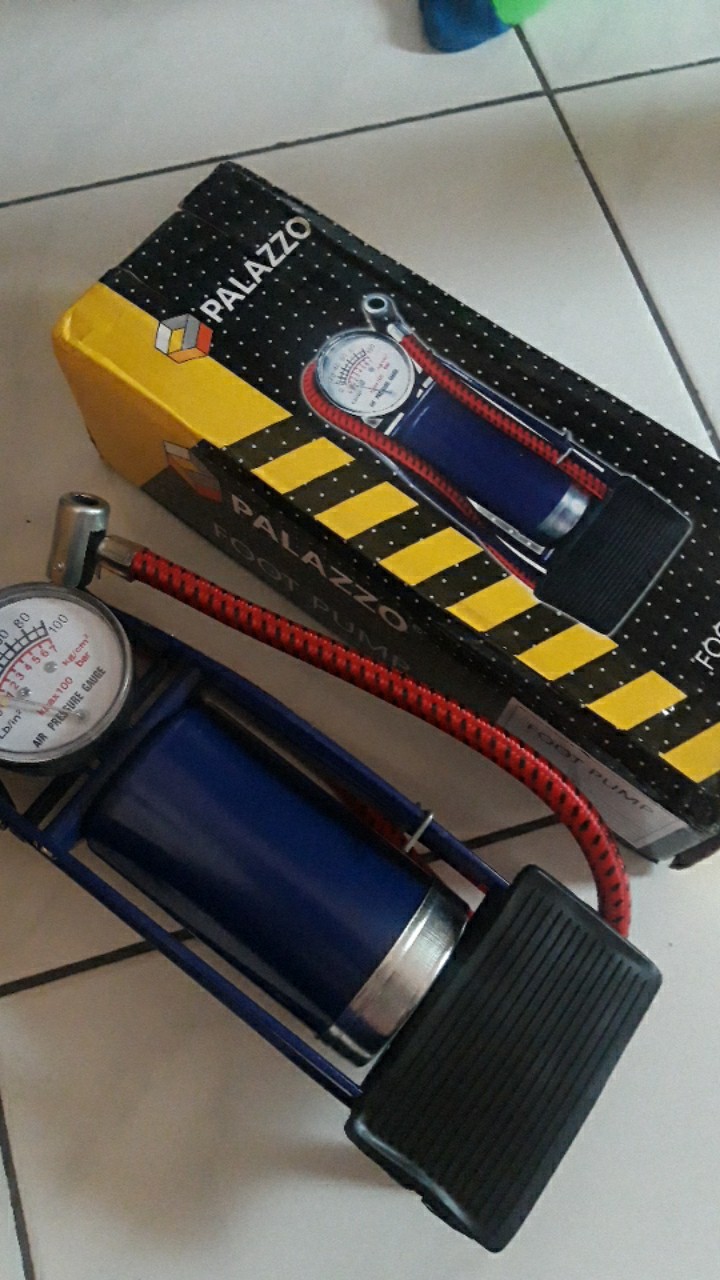 Pompa Kaki Injak Serbaguna Bola Balon Sepeda Foot Pump 100 Psi Tekanan Berfungsi Palazzo/werkline