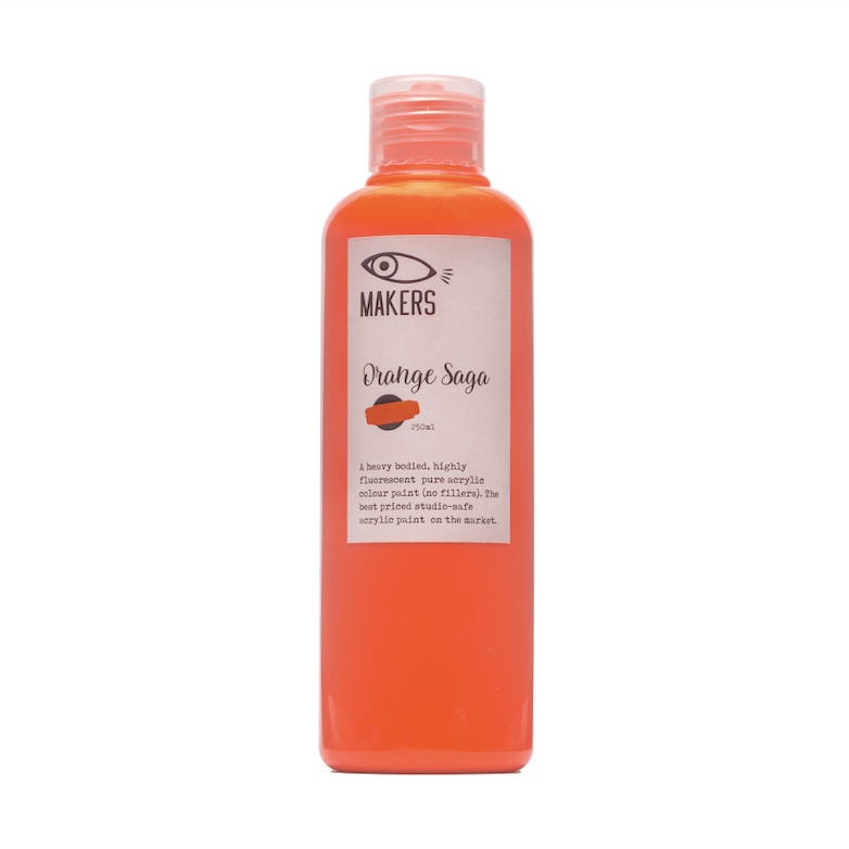 

Orange Saga Acrylic Neon Paint 250ml by MAKERS