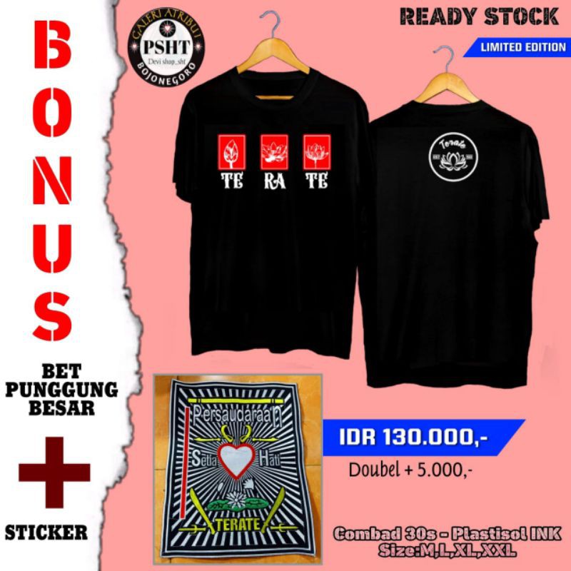 Baju Bunga terate Mekar +Bed Punggung Bordir free stiker