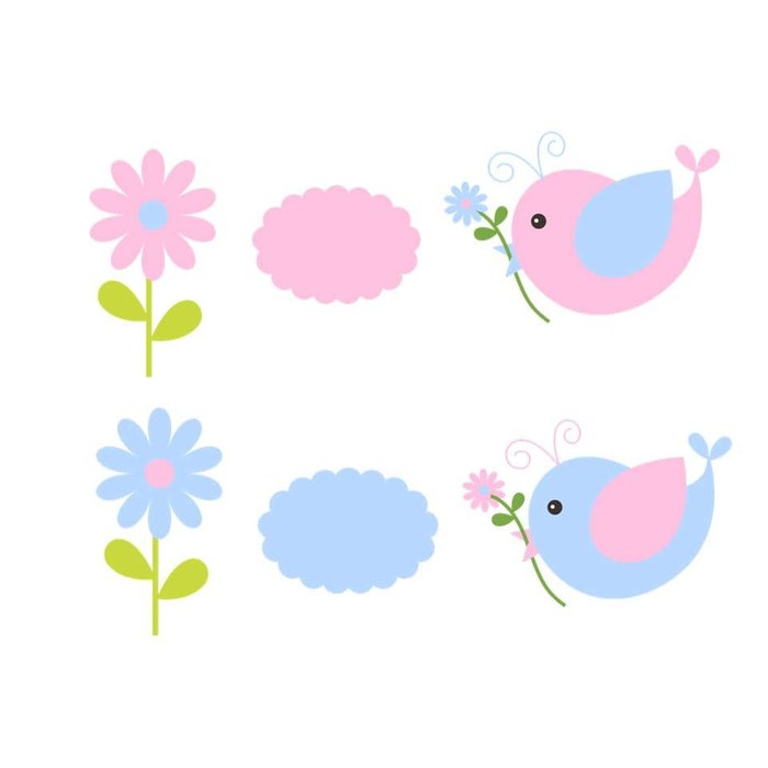 Kertas Cliparts - Birds Lovers (6pcs)