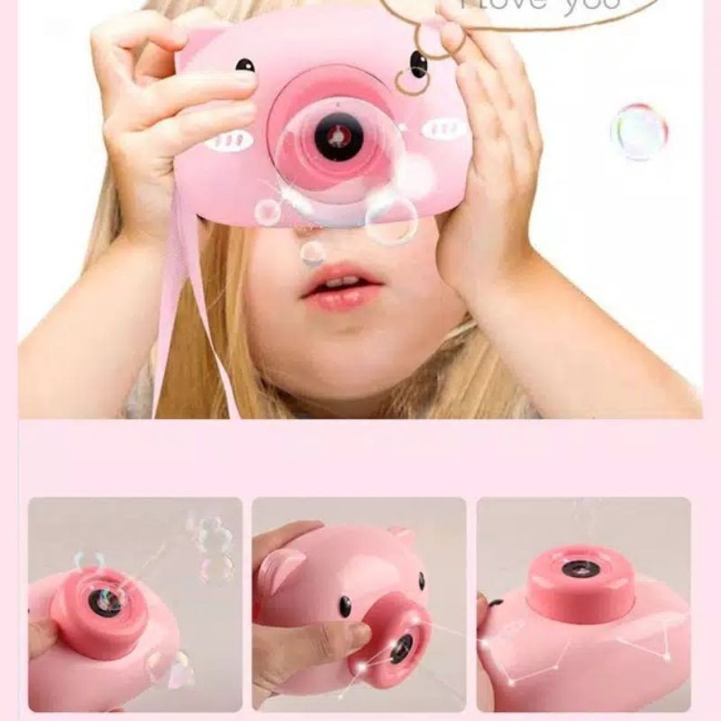 Mainan Bubble Senjata Gun Pistol Kamera machine Gelembung Bubble camera Lampu Duck Musik Sapi Penuin