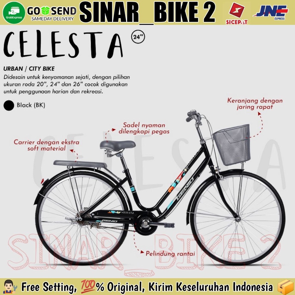 Sepeda Keranjang Dewasa Ctb Genio CELESTA 20 24 26Inch City Bike 2024