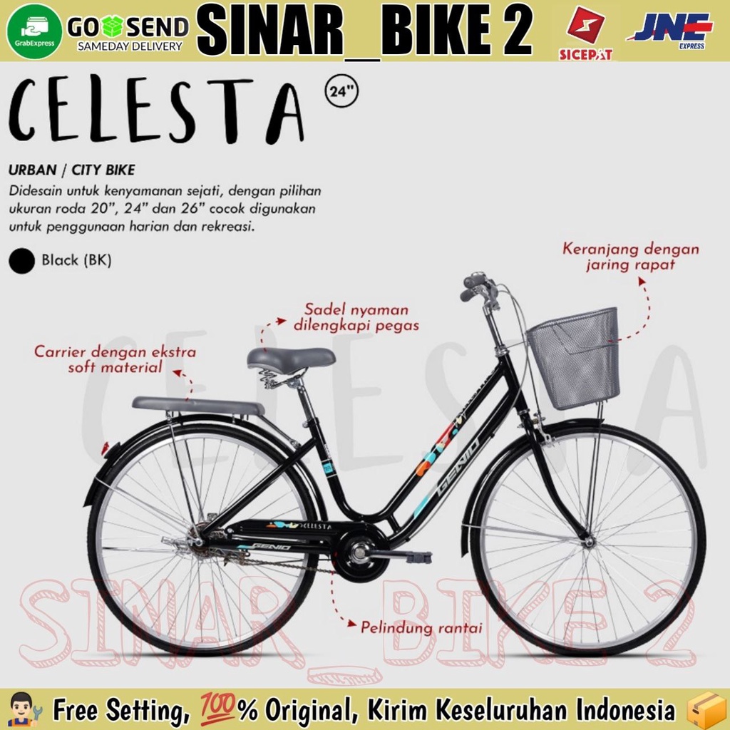 Sepeda Keranjang Dewasa Ctb Genio CELESTA 20&amp;24 Inch City Bike