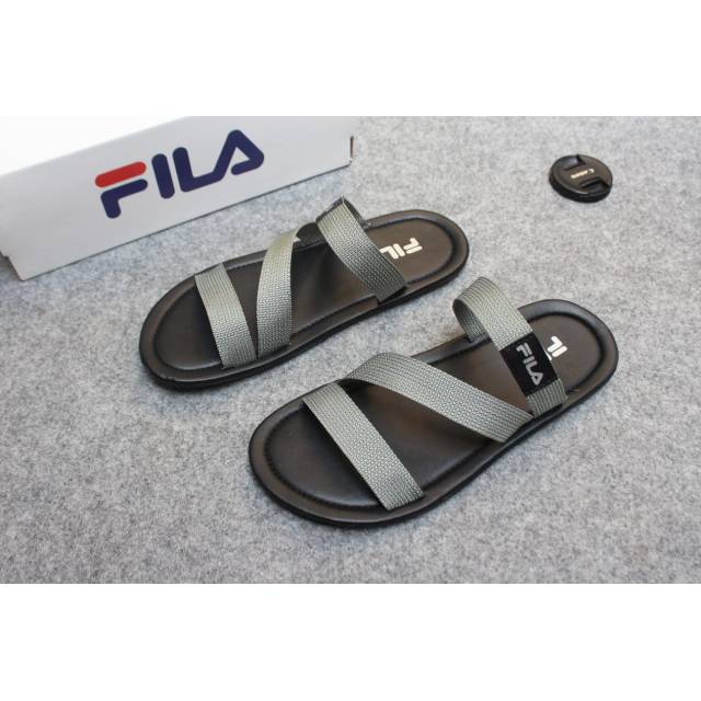 SANDAL GUNUNG SANDAL OUTDOOR SANDAL ADVENTURE COMET JEPIT SLOP TALI HITAM - ABU