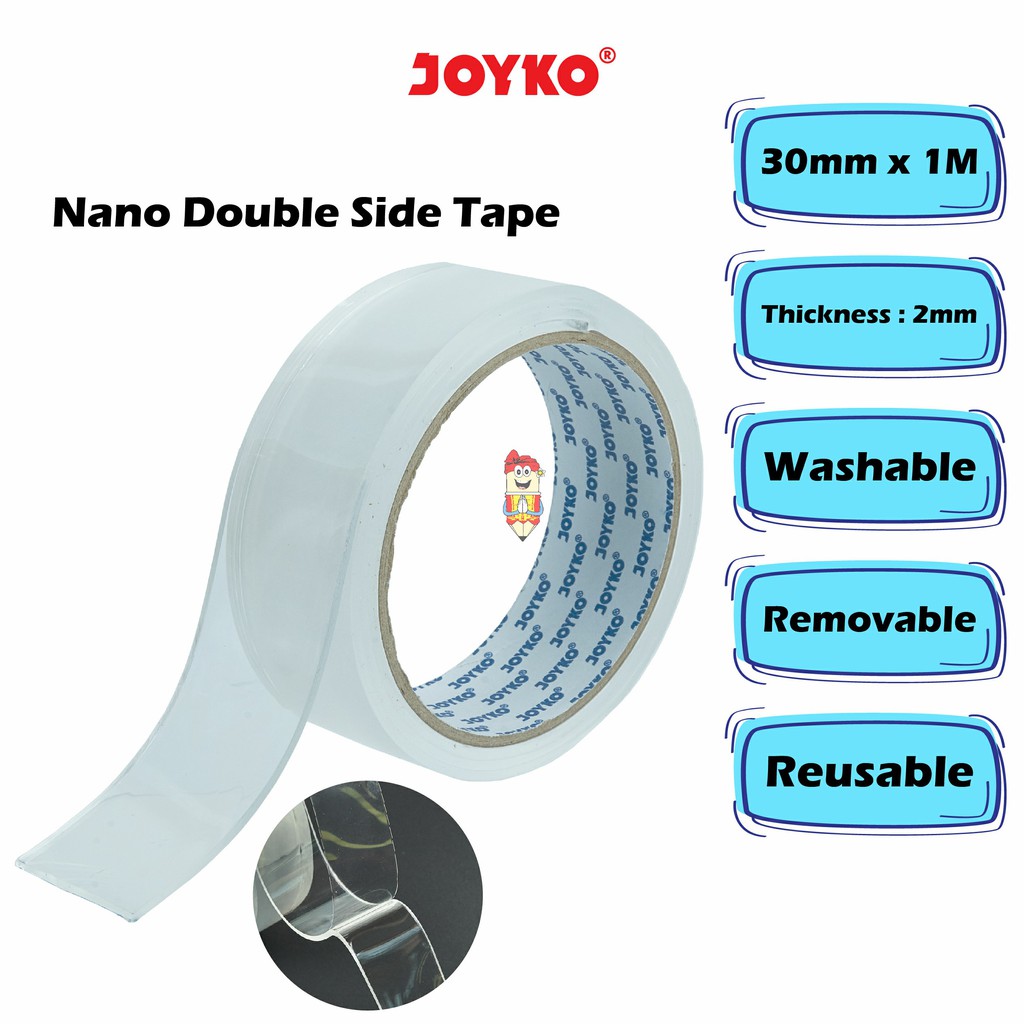 

Joyko Nano Double Sided Tape Pita Perekat Dua Sisi - NDST-1 30mmx1M