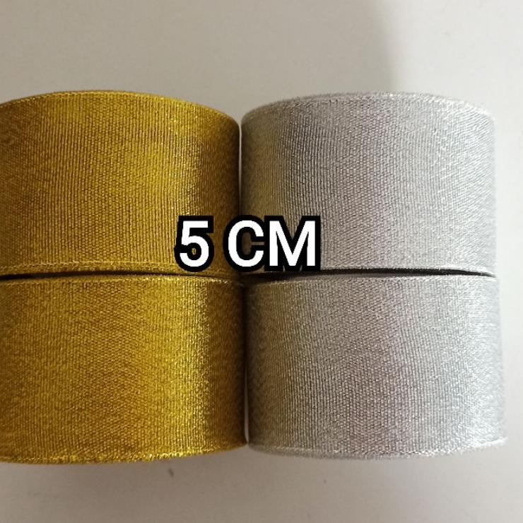 

[PROMO NSN68] Pita metalik Glitter Gold Dan Silver / Pita Glitter Gold / Pita Silver / Pita Glitter