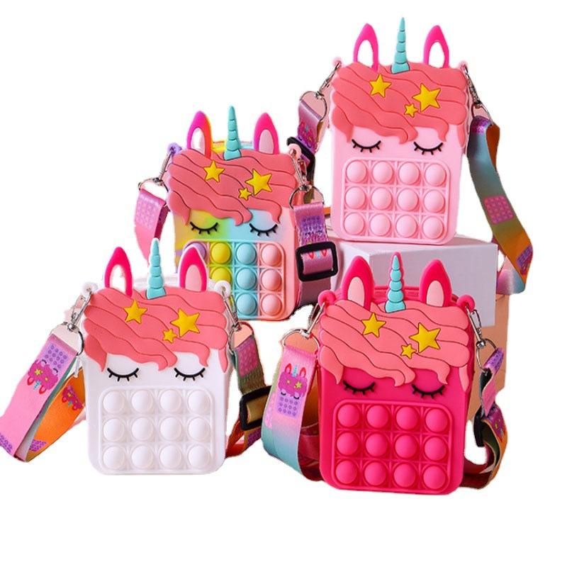 TAS HANDBAG POP IT TAS DOMPET KARAKTER UNICORN TAS UNIK LUCU UNICORN POP IT HANDBAG VA254