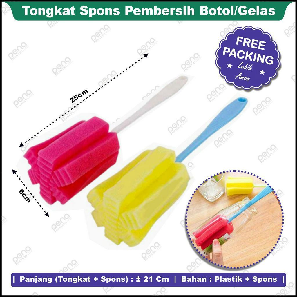 Spons Sikat Gelas Tongkat Pembersih Botol Bayi Spon Cleaner Glass Dot Susu Sponge Serbaguna