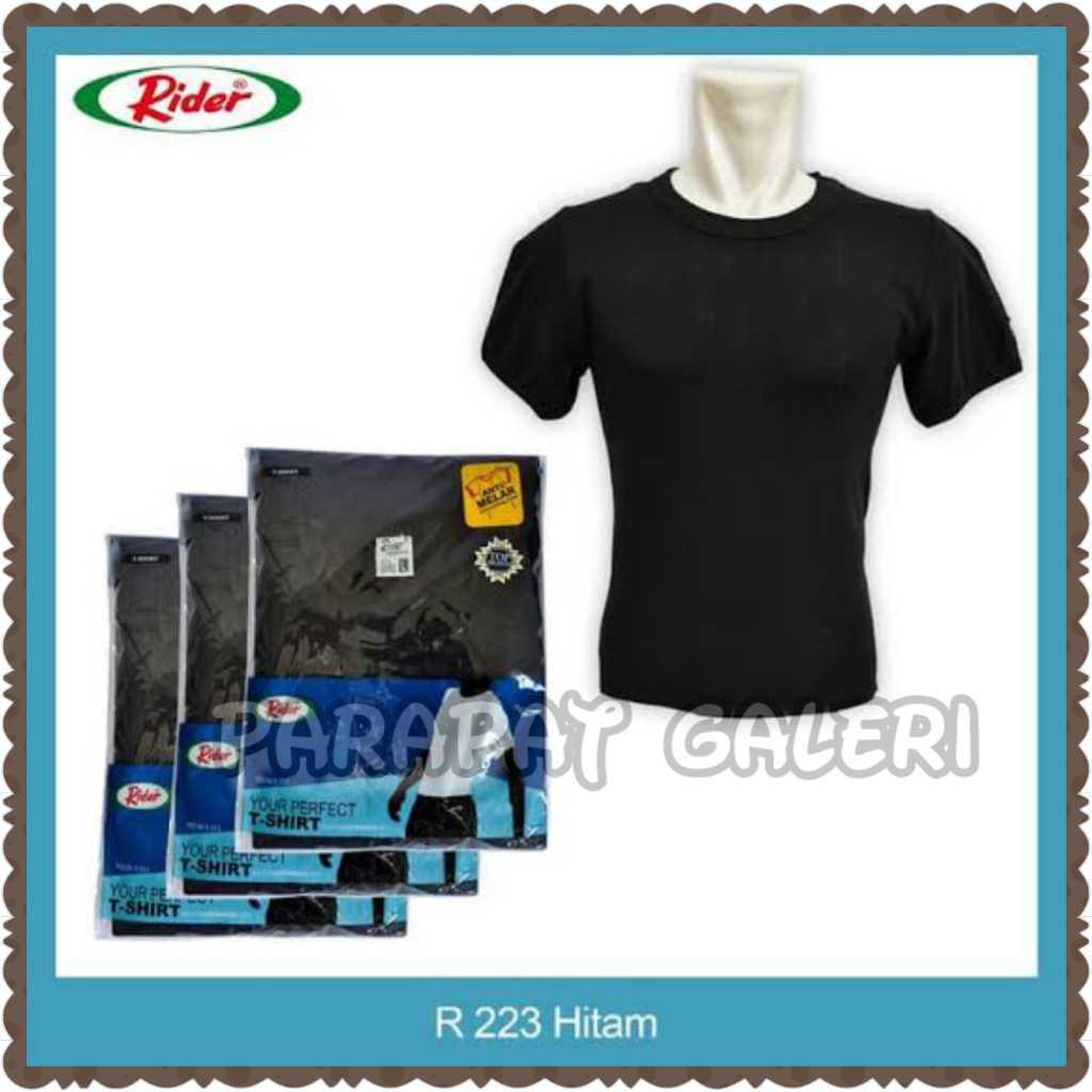 Kaos Dalam Rider Lifestyle Tshirt Man R223BWH Hitam Pcs 1 in 1 Round Neck / Rider Underwear
