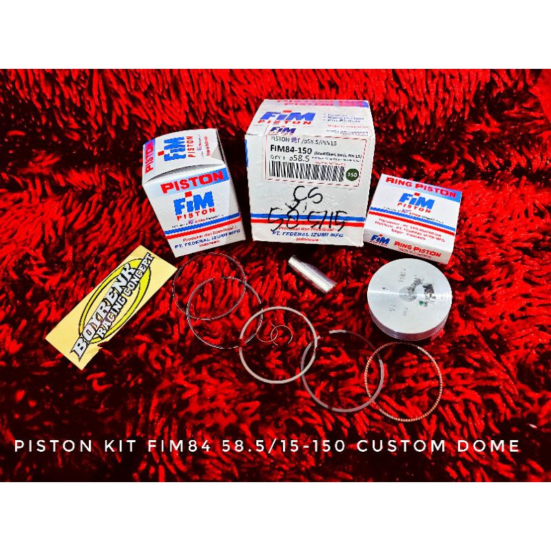 PISTON KIT FIM84 DIAMETER 58.5 PIN 15 CUSTOM DOME - BOYRENK RACING CONCEPT