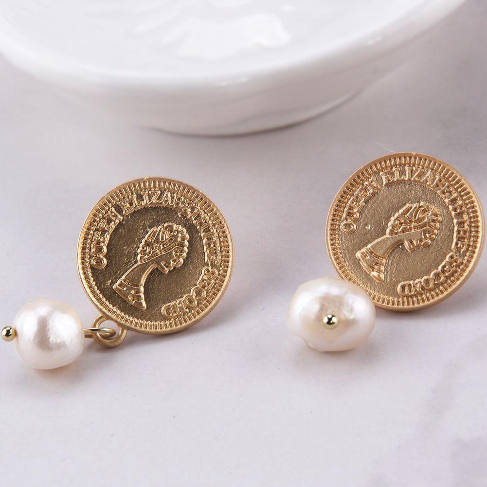 PREVA Freshwater Pearl Earrings Boho  Baroque Wedding Party Jewelry Geometric Irregular