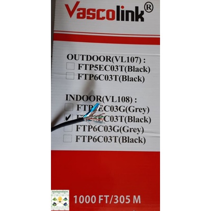Kabel LAN Outdoor/FTP CAT6/5e Vascolink/Spectra/Zimmlink/NYK UTP/Indoor RJ45 CAT6/5 METAL,ecer meter-VASCO FTP5eOUTPTR CR