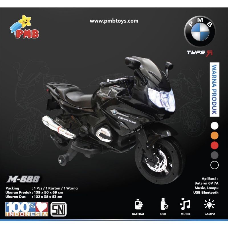 Mainan Motor Aki CBR motor accu M688