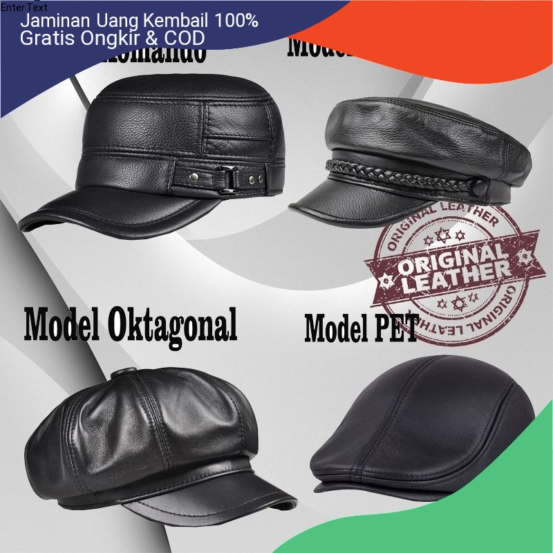 Topi pria Topi kulit domba pria original Topi pet Topi komando Topi Nahkoda kulit asli