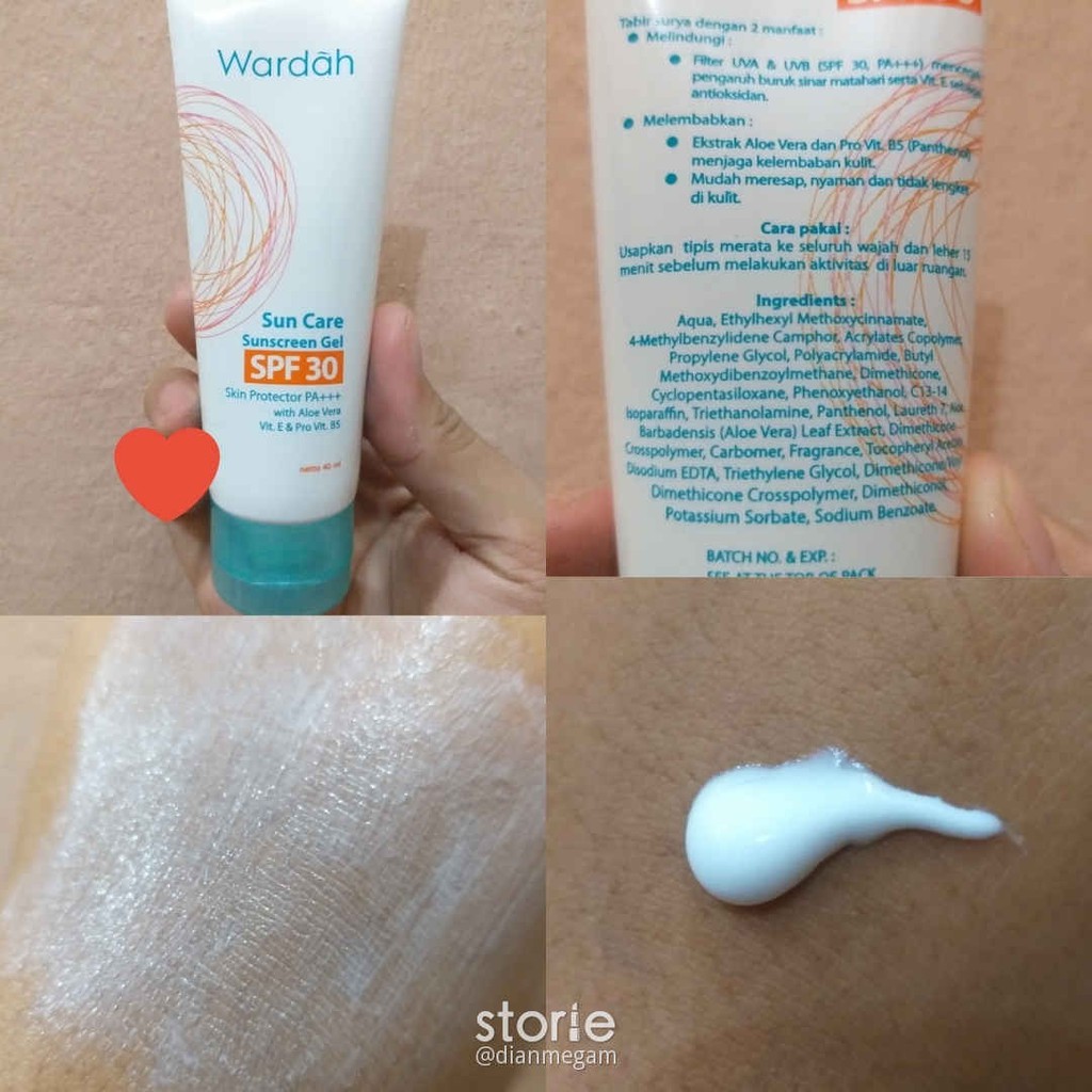 Wardah Sunscreen Gel Spf30 40ml Bpom Skin Protector Wardah Sun Screen Skin Care Shopee Indonesia