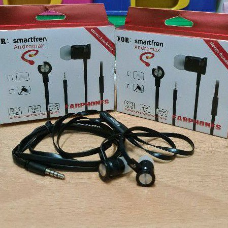 Handsfree Headset Earphone Smartfren Andromax Stereo With Mic