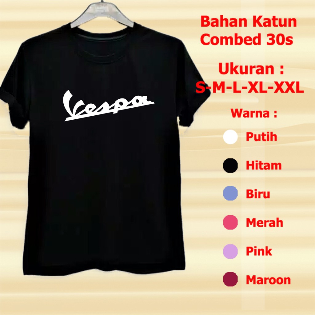 Kaos Vespa XXL XL L Kaos Jumbo Unisex
