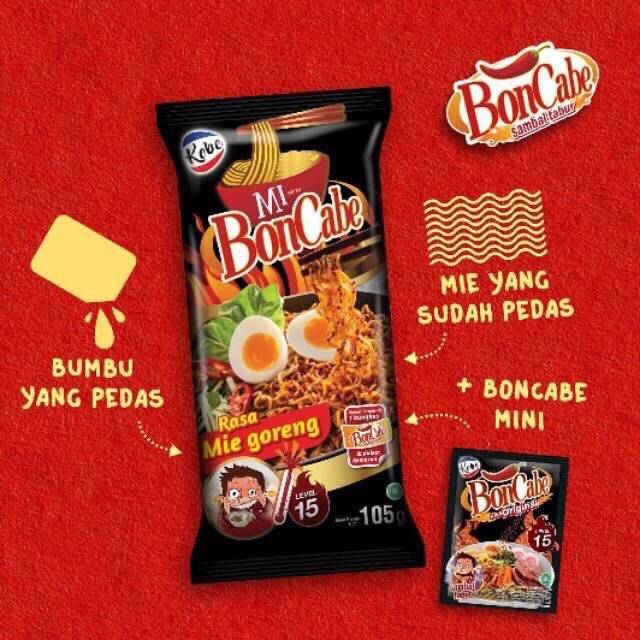 

Mi BonCabe Mie Goreng Level 15 Kemasan 105 Gram
