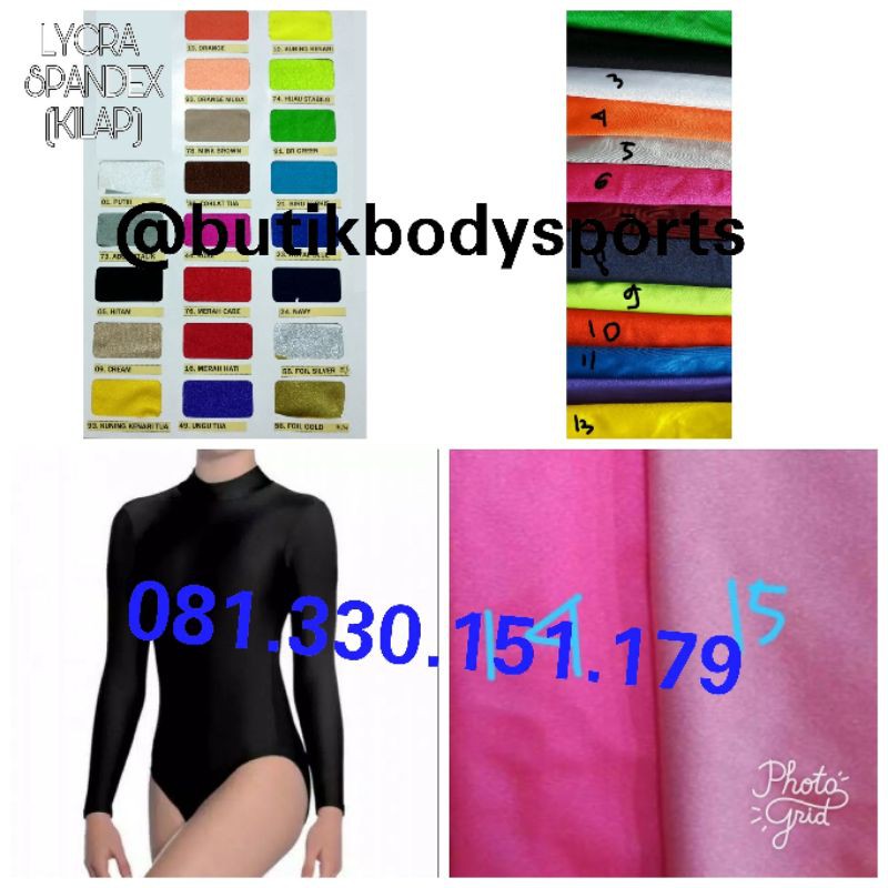 Leotard lengan panjang krah shanghai