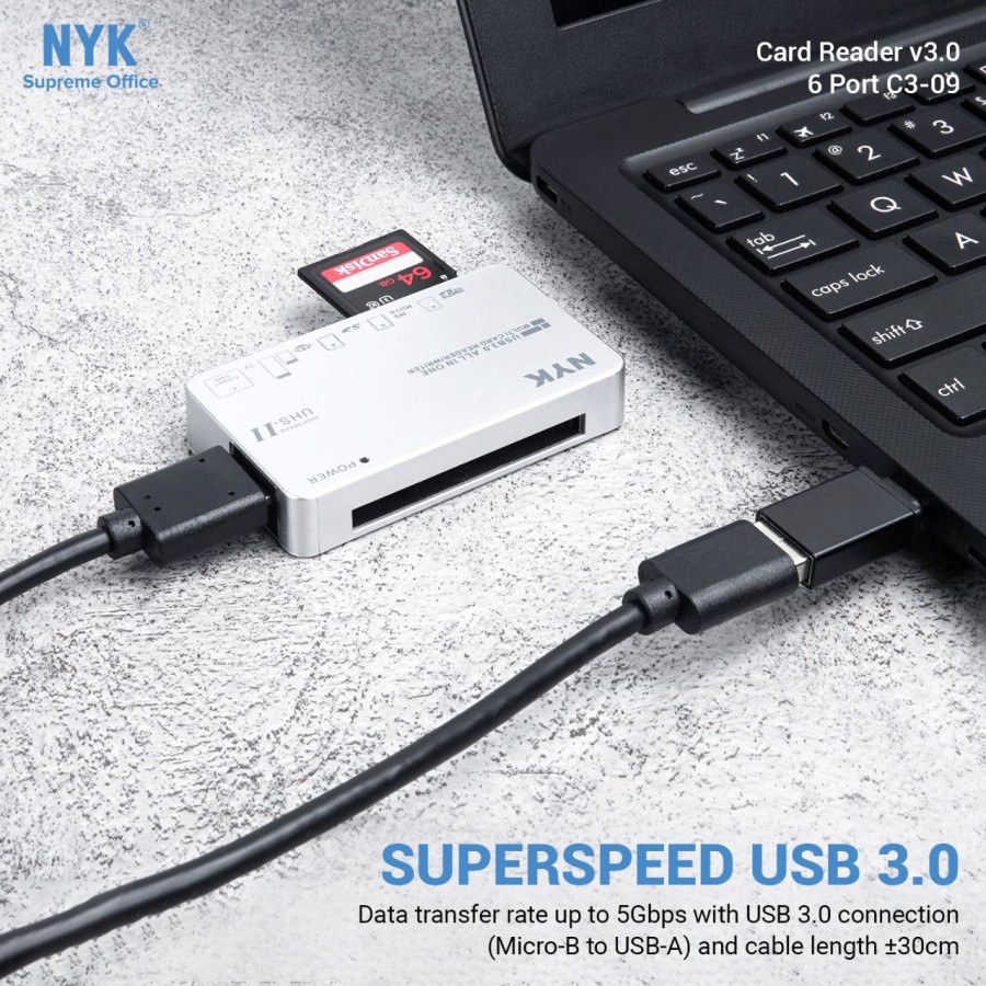 Card Reader NYK 6 SLOT Usb 3.0 C3-09 V3-09  NYK Card Reader 6 Slot