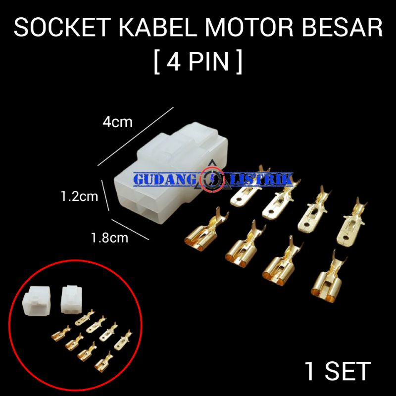 Socket Kabel Motor Socket Skun Scun Connector Cable 4 Pin Besar