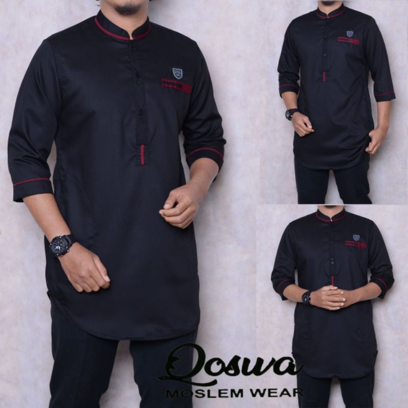 SPECIAL PROMO Baju Muslim Pria Dewasa Kurta Pakistan Koko Murah Original Qoswa NEW Best Seller-3