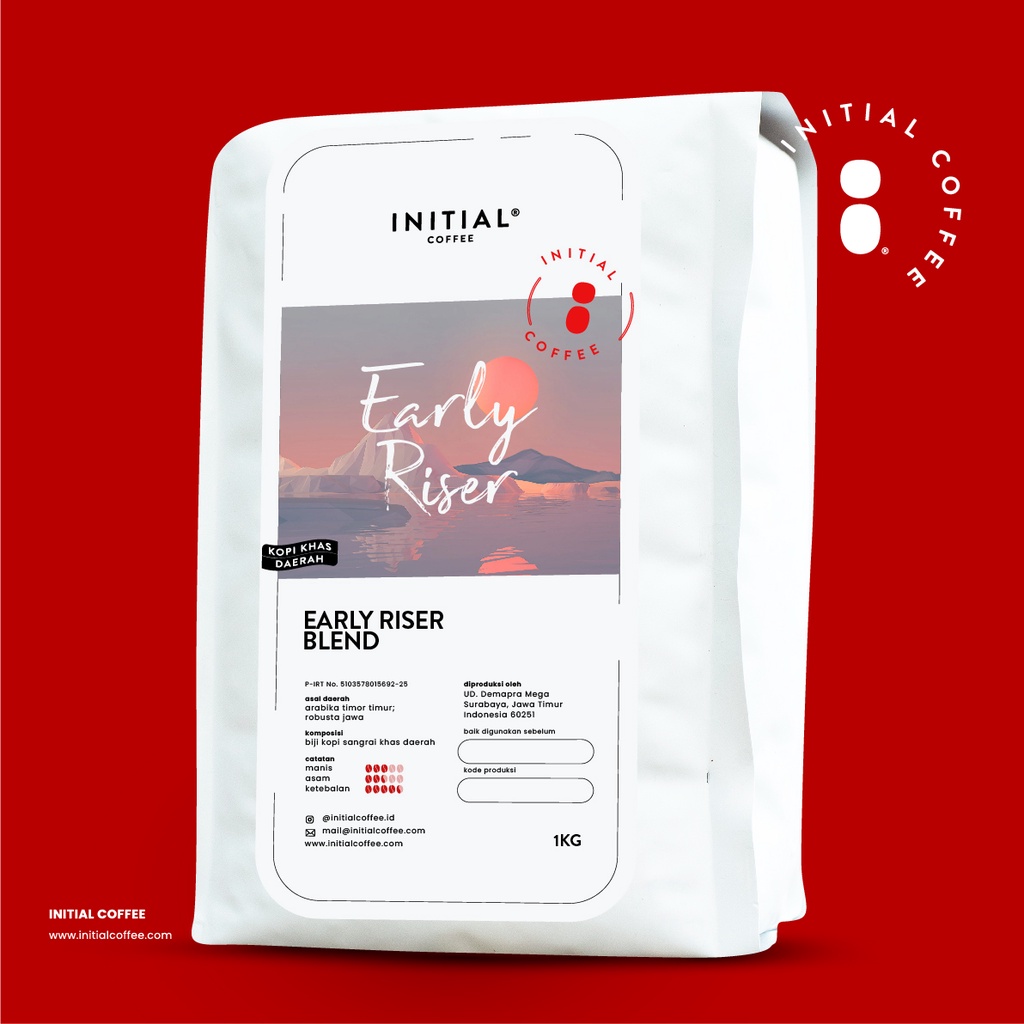 

Kopi Houseblend Early Riser 1kg - Initial Coffee Roaster - (Biji utuh/giling)