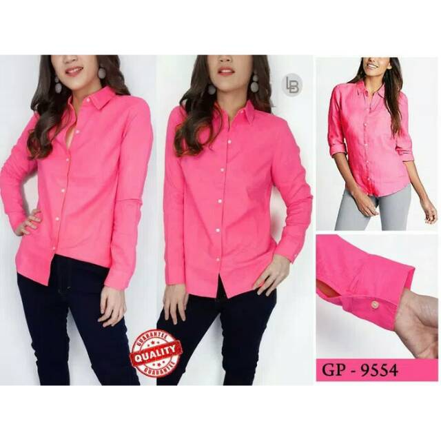 Kemeja Wanita Branded Murah Gap Linen Pink