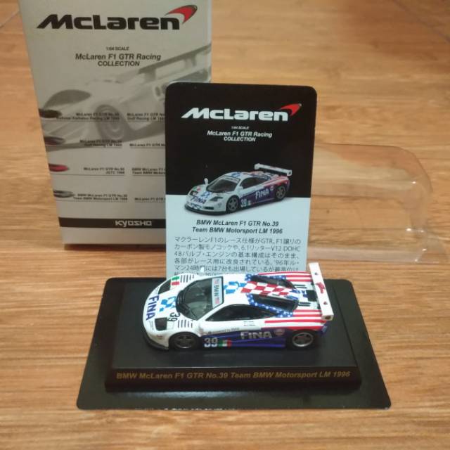 Diecast Kyosho BMW Mclaren F1 GTR Team BMW Motorsport FINA Lemans Le Mans LM 1996 Racing