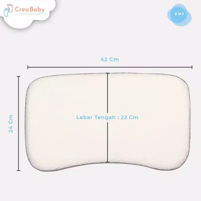 Crea Baby Comfy Classic Memory Foam Baby Pillow - Bantal Peyang Bayi