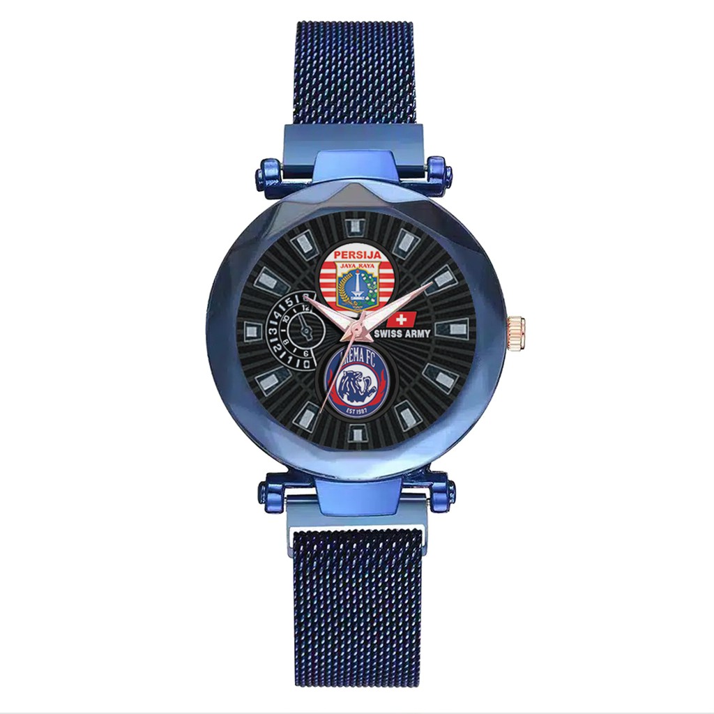 Jam Tangan Wanita Custom - PERSIJA-AREMA FC Free Box &amp; Batre Cadangan