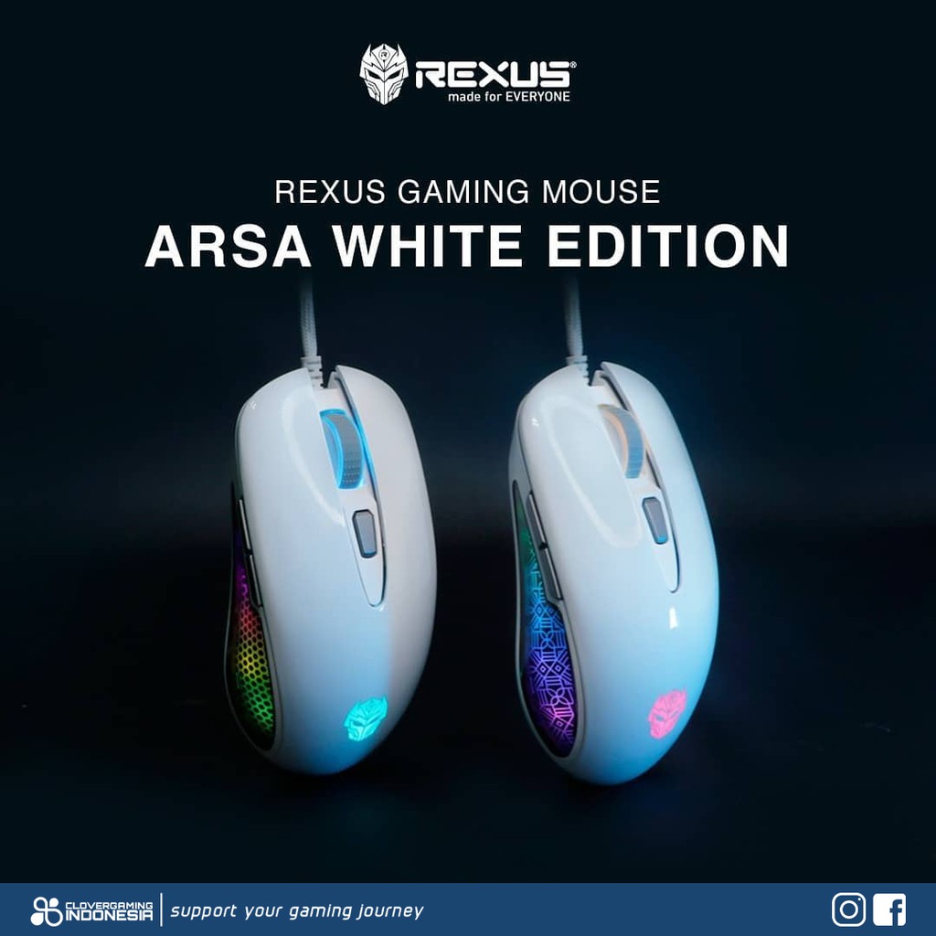 Rexus Arsa RGB Gaming Mouse Polygon Batik Macro