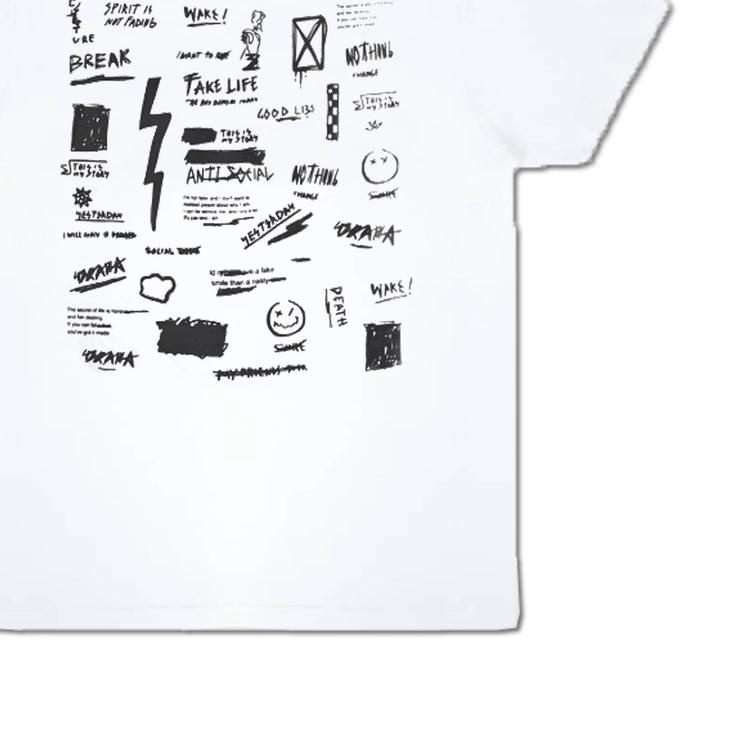 ❆ Yesterday T-Shirt Abstract White ➧