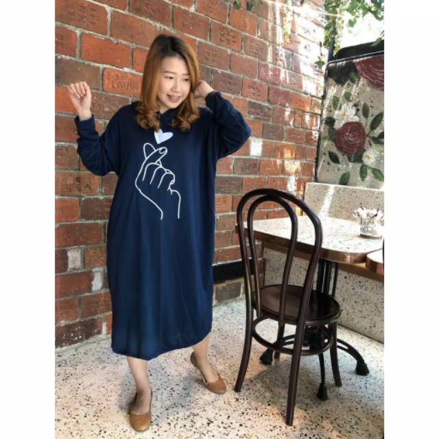 Fourfashion - long dress jumbo wanita hoodie YUNA YUNA - konveksi murah tanah abang