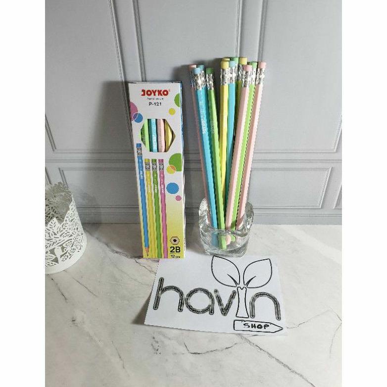 

((BISA COD)) (12pc) pensil Joyko 2B P-121 warna pastel/pencil pastel color