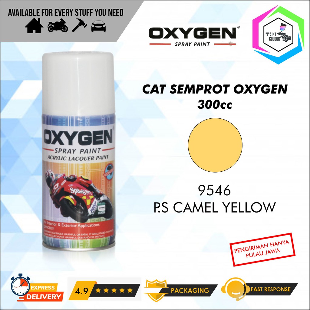 Cat Semprot / Pylox OXYGEN Acrylic Spray Paint - 9546 PS Camel Yellow