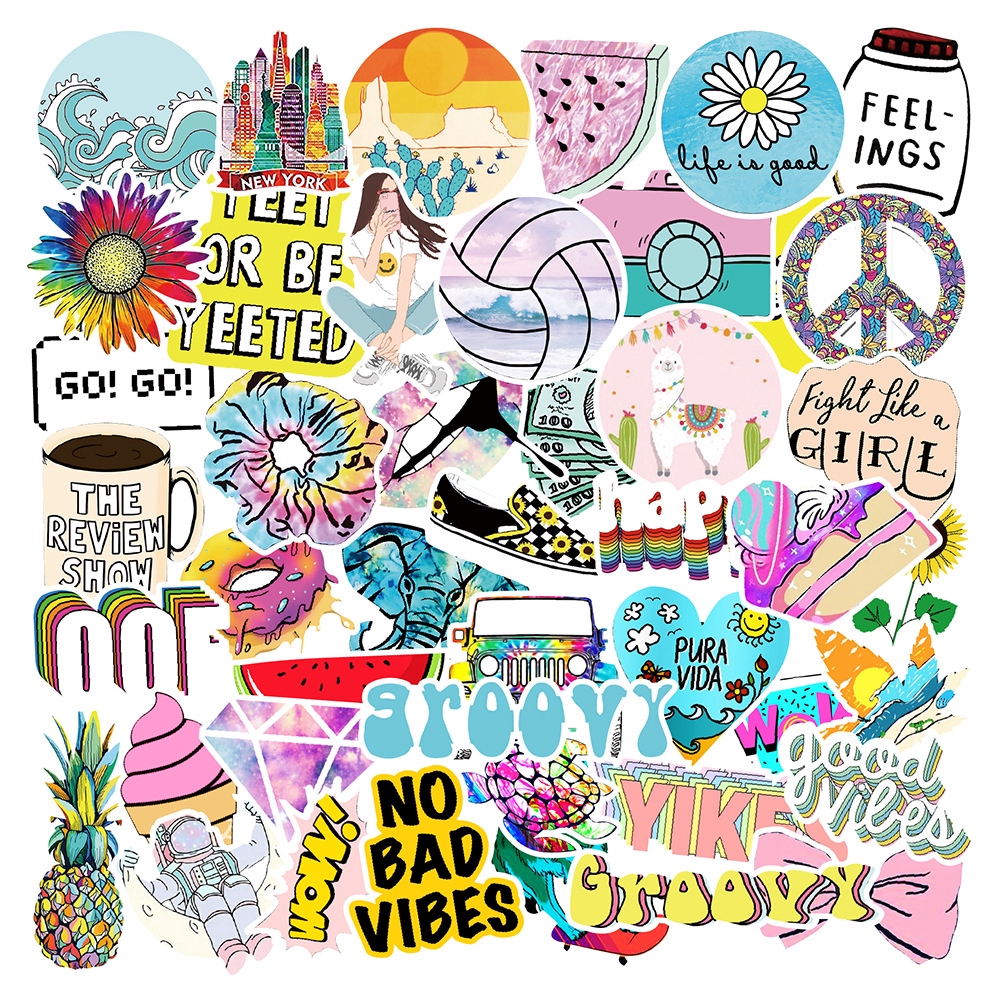 35/100pcs Stiker Graffiti Anti Air Untuk Dekorasi Laptop/Skateboard